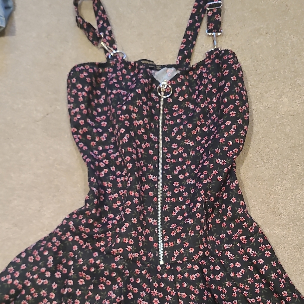 Floral Black Mini Dress